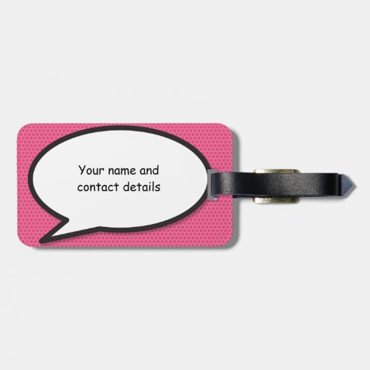 Uw Bericht Spraakballon Fun Retro Stripboek Bagagelabel (Achterkant horizontaal)