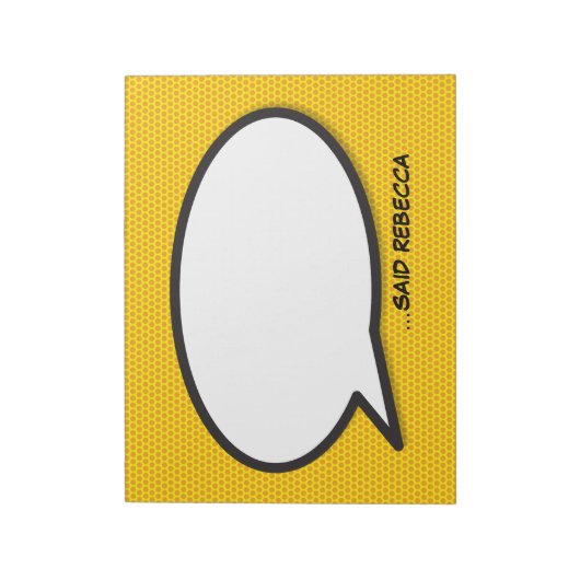 Uw Bericht Spraakballon Fun Retro Stripboek Notitieblok (Gedraaid)