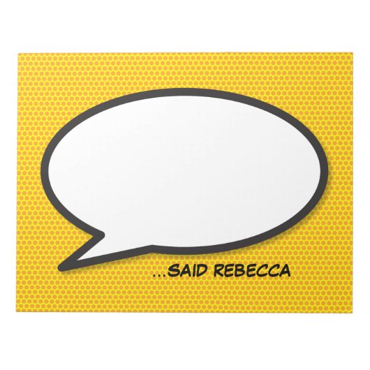 Uw Bericht Spraakballon Fun Retro Stripboek Notitieblok (Voorkant)