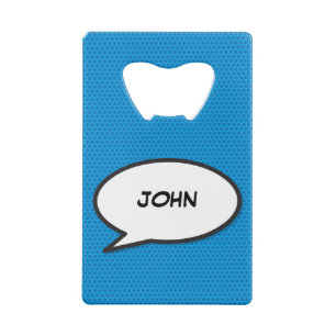 Uw berichtspraakballon Leuk Retro-stripboek Kredietkaart Flessenopener