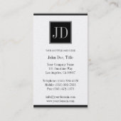 Uw beroep Platinum Blk/Silver Square monogram Visitekaartje (Achterkant)