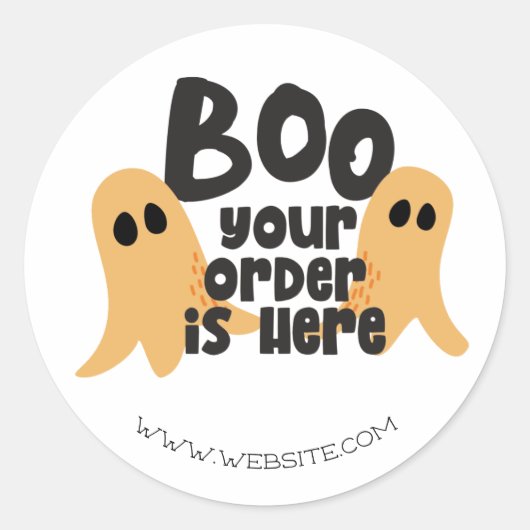 Uw bestelling is hier Halloween verpakking Ronde Sticker (Voorkant)