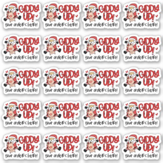 Uw bestelling wordt hier in de kerstkerstkerstkers sticker (Voorkant)