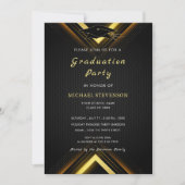 Uw Black & Gold Afstuderen Uitnodiging Sjabloon (Voorkant)