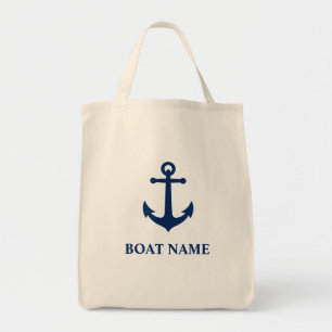 Uw Boat Naam Anchor Eco-Friendly Grocery Tote Bag