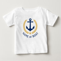 Uw Boat Naam Anchor Gold Laurel Leaves Star