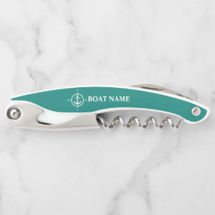 Uw Boat Name Compass Anchor Blue ca0a Kurkentrekker