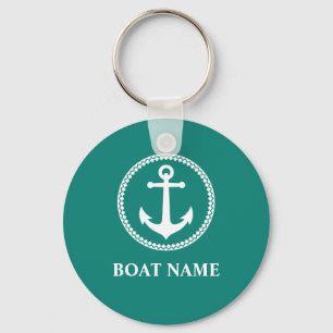Uw Boat Name Zee Anchor sa0a Sleutelhanger