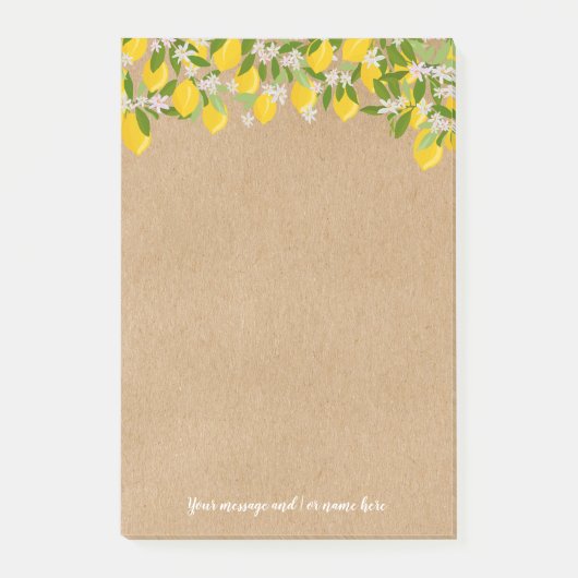 Uw boodschap Rustiek citroen groen Post-it® Notes (Voorkant)