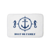 Uw boot of familienaam Seahorse Anchor White Badmat (Voorkant)