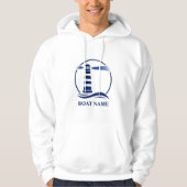 Uw boot of naam in Navy Nautical Lighthouse Hoodie (Voorkant)