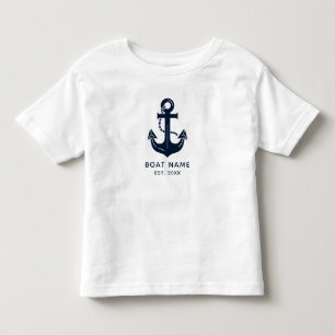 Uw bootnaam Anker Blauw Kinder Shirts