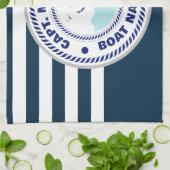 Uw Bootnaam Anker Blauw wit Theedoek (Gevouwen)