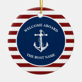 Uw Bootnaam Anker Keramisch Ornament