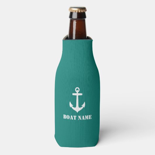 Uw bootnaam Anker Navy Flesjeskoeler (Fles Voorkant)