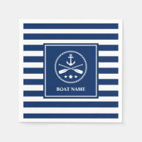 Uw bootnaam nautische anker & roeiriemen blauw ges