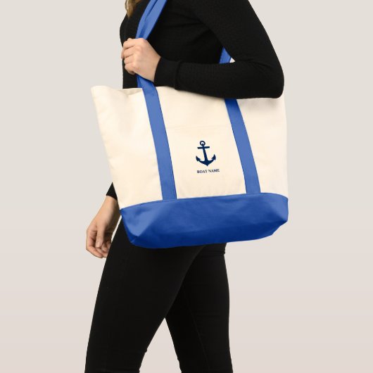 Uw Bootnaam Stijlvolle Anker Canvas tas sh0c (Voorkant (product))