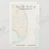 Uw bootnaam vanaf de dekken van Florida Nautical Briefpapier (Voorkant / Achterkant)