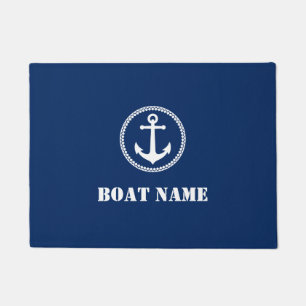Uw Bootnaam Zee Anker Navy Blue Deurmat