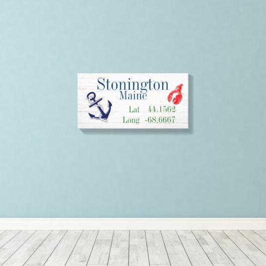 Uw breedtegraad van uw stad en lengte canvas afdruk (Insitu (Houten vloer))