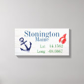 Uw breedtegraad van uw stad en lengte canvas afdruk (Voorkant)