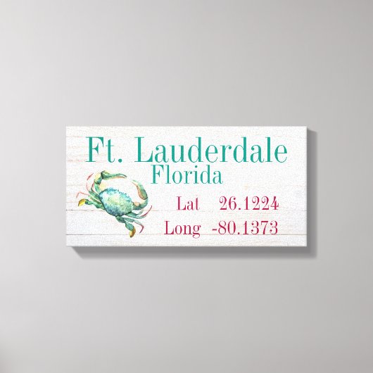 Uw breedtegraad van uw stad en lengte canvas afdruk (Voorkant)