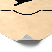 Uw brief. Aangepast monogram. Zwart en perkament Poster (Hoek)
