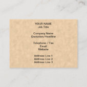 Uw brief. Aangepast monogram. Zwart en perkament Visitekaartje (Achterkant)