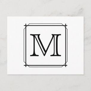 Uw brief. Aangepast monogram. Zwart en wit Briefkaart