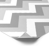 Uw brief. Gray Zigzag Pattern Monogram. Poster (Hoek)