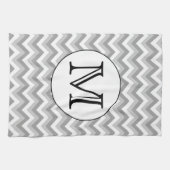 Uw brief. Gray Zigzag Pattern Monogram. Theedoek (Horizontaal)