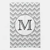 Uw brief. Gray Zigzag Pattern Monogram. Theedoek (Verticaal)