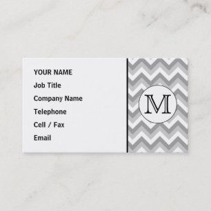 Uw brief. Gray Zigzag Pattern Monogram. Visitekaartje