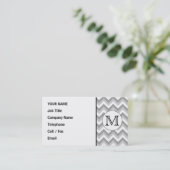 Uw brief. Gray Zigzag Pattern Monogram. Visitekaartje (Staand voorkant)