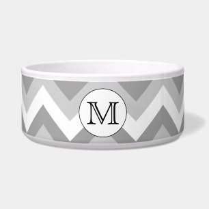 Uw brief. Gray Zigzag Pattern Monogram. Voerbakje