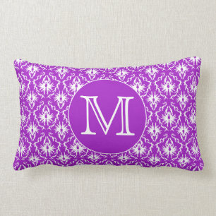 Uw brief. Paars en wit Damaspatroon. Kussen