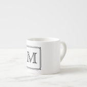 Uw brief. Zwart-wit monogram. Espresso Kop (Voorkant rechts)