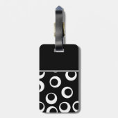 Uw brief. Zwart-wit monogram. Fun Pattern Bagagelabel (Achterkant verticaal)