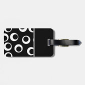 Uw brief. Zwart-wit monogram. Fun Pattern Bagagelabel (Achterkant horizontaal)