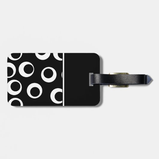 Uw brief. Zwart-wit monogram. Fun Pattern Bagagelabel (Achterkant horizontaal)