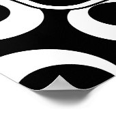 Uw brief. Zwart-wit monogram. Fun Pattern Poster (Hoek)