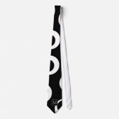 Uw brief. Zwart-wit monogram. Fun Pattern Stropdas (Voorkant)