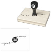 Uw Business Logo Aangepaste scripttekst Rubberstempel (Gestempeld)