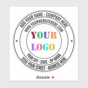 Uw Business Logo aangepaste tekst Sticker Sjabloon