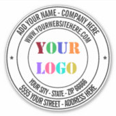 Uw Business Logo aangepaste tekst Sticker Sjabloon (Voorkant)