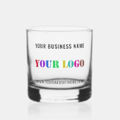 Uw Business Logo aangepaste tekstnaam Sjabloon Whisky Glas (Links)