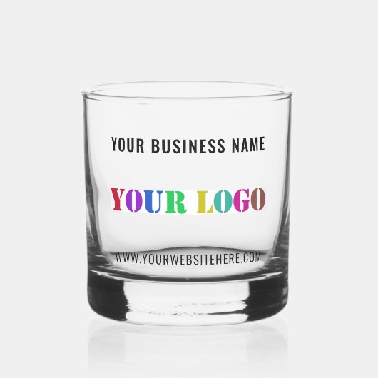 Uw Business Logo aangepaste tekstnaam Sjabloon Whisky Glas (Links)