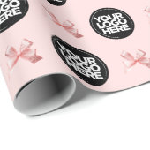 Uw Business Logo Custom Blush Punk Cadeaupapier (Rol Hoek)