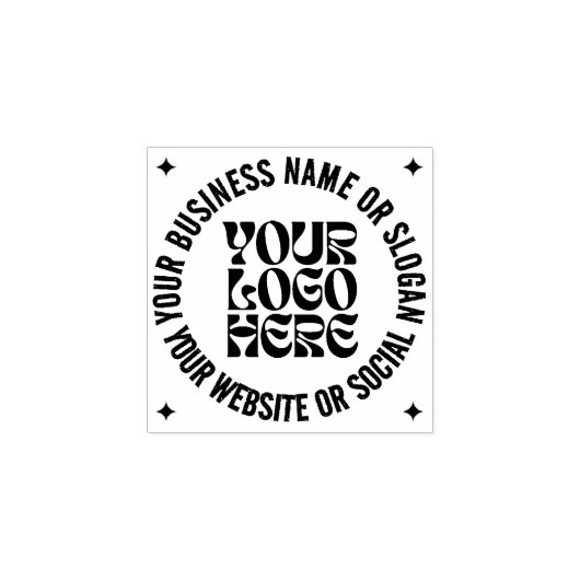 Uw Business Logo Custom Cool Y2K Rubber Stamp Rubberstempel (Afrduk)