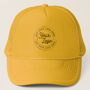 Uw Business Logo Custom Eenvoudig Geel Trucker Pet